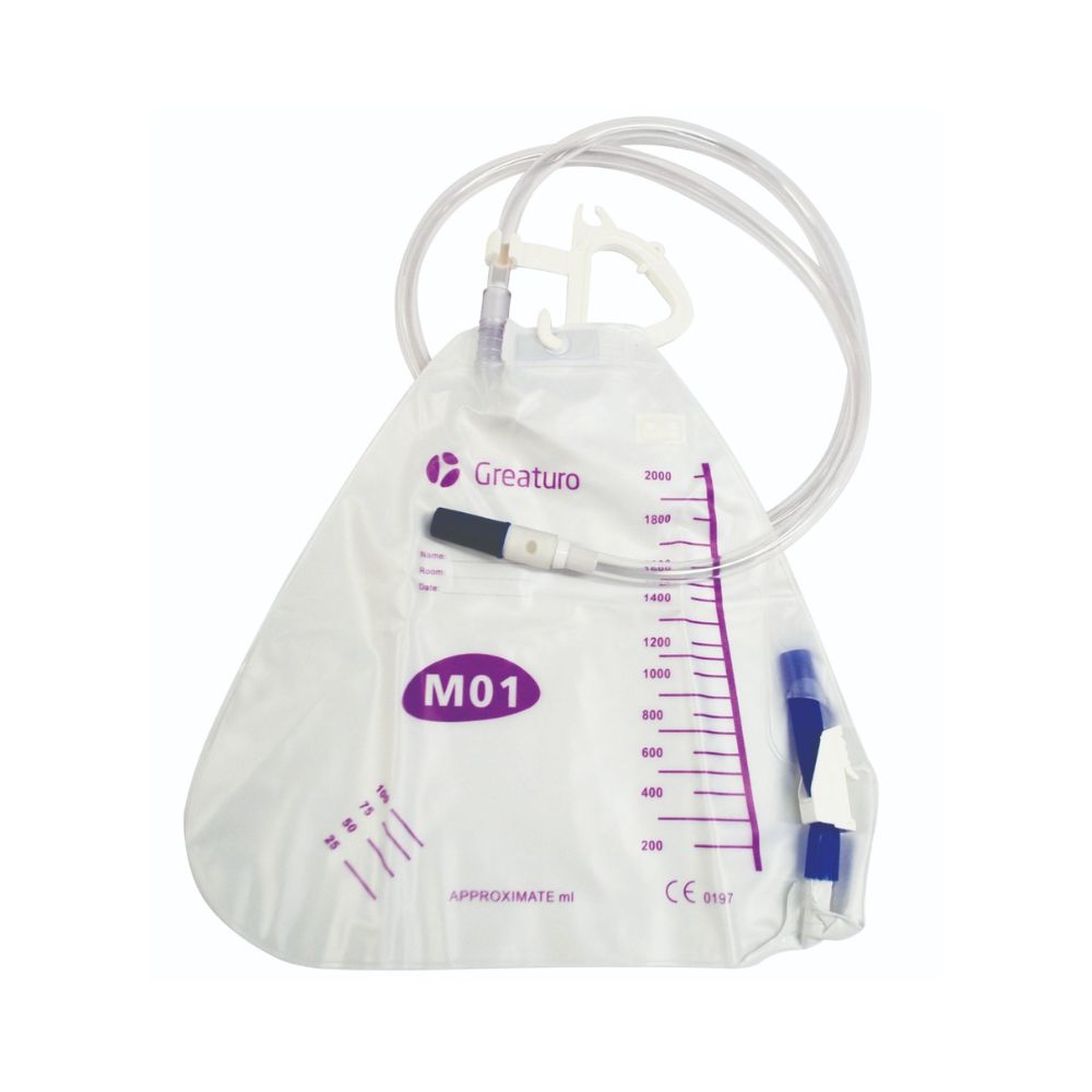 BOLSA RECOLECTORA DE ORINA DE LARGA DURACIÓN PARA CAMA 2000ML